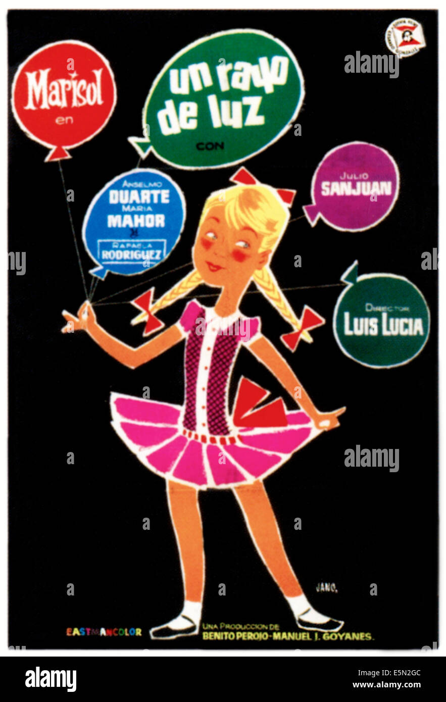UN RAYO DE LUZ, l'espagnol, l'art de l'affiche 1960. Banque D'Images