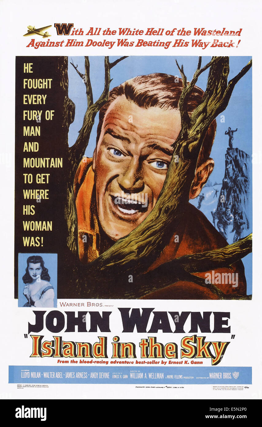 ISLAND IN THE SKY, US poster art, John Wayne, 1953 Banque D'Images