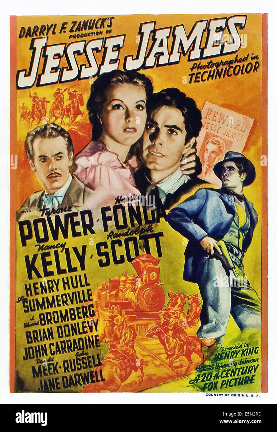 JESSE JAMES, de gauche : Henry Fonda, Nancy Kelly, Tyrone Power, 1939, TM et copyright ©20th Century Fox Film Corp. Banque D'Images JESSE JAMES, de gauche : Henry Fonda, Nancy Kelly, Tyrone Power, 1939, TM et copyright ©20th Century Fox Film Corp. Banque D'Images