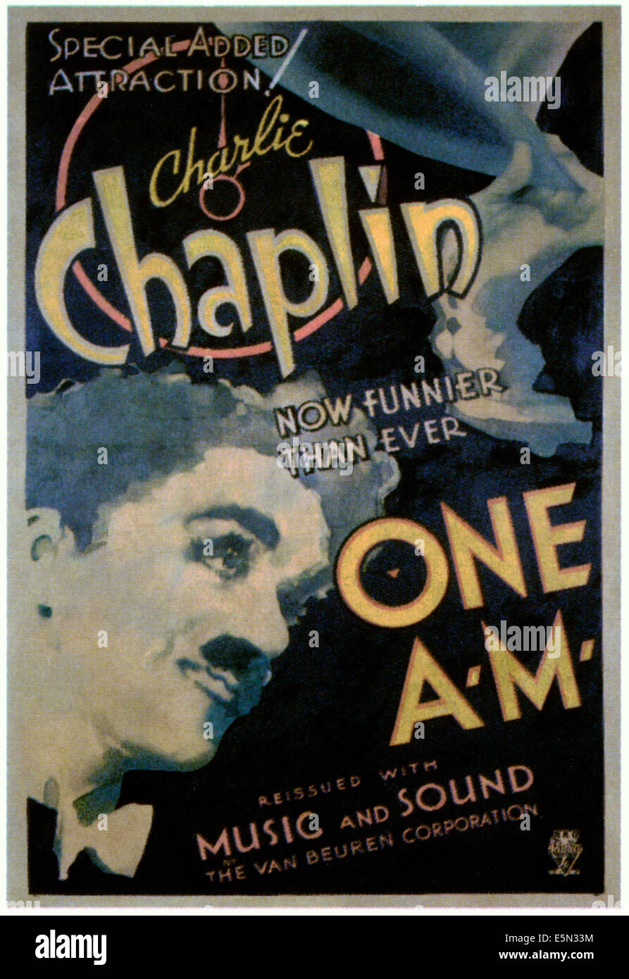 Un H, Charlie Chaplin en vedette sur l'affiche de la ré-édition 1932, 1917 Banque D'Images