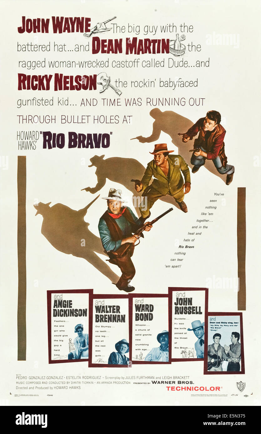 RIO BRAVO, John Wayne, Dean Martin, Ricky Nelson, 1959 Banque D'Images