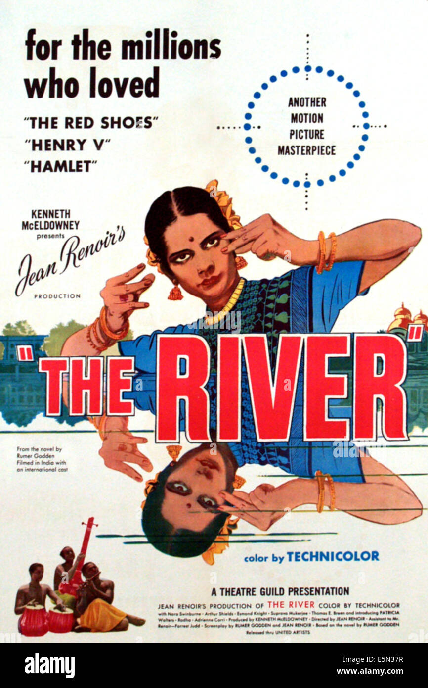 La rivière, l'affiche 1951 Banque D'Images