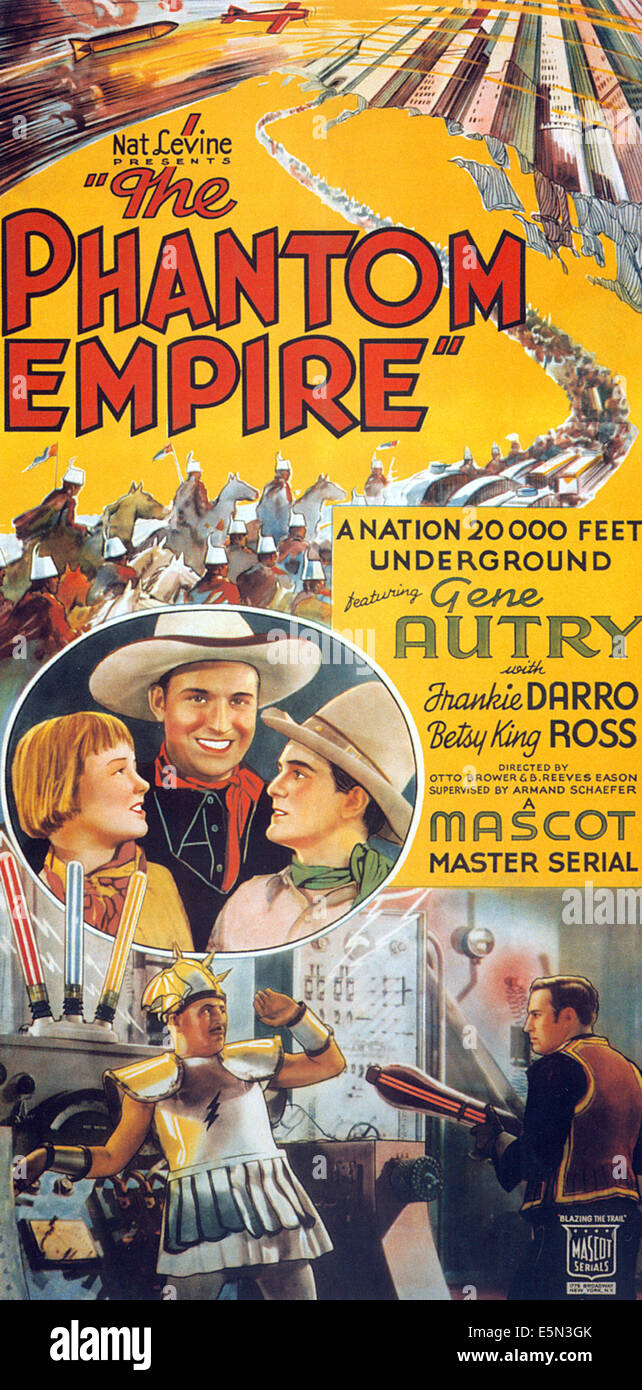 Le PHANTOM EMPIRE, Besty Ross King, Gene Autry, Frankie Darro, 1935 Banque D'Images