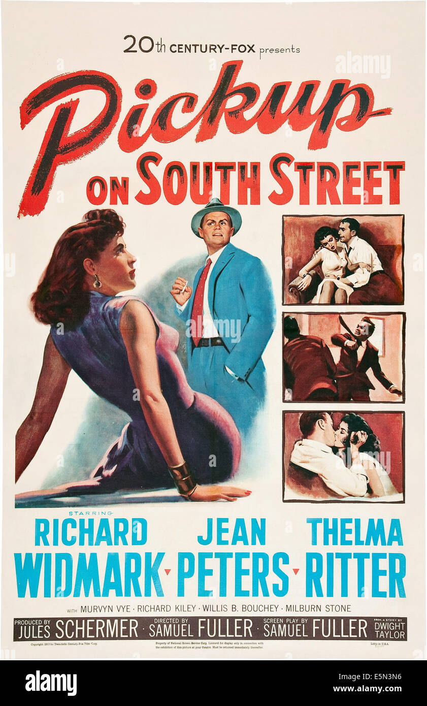 PICKUP ON SOUTH STREET, côté gauche de gauche à droite : Richard Widmark, Jean Peters, 1953, TM et copyright ©20th Century Fox Film Corp. Banque D'Images