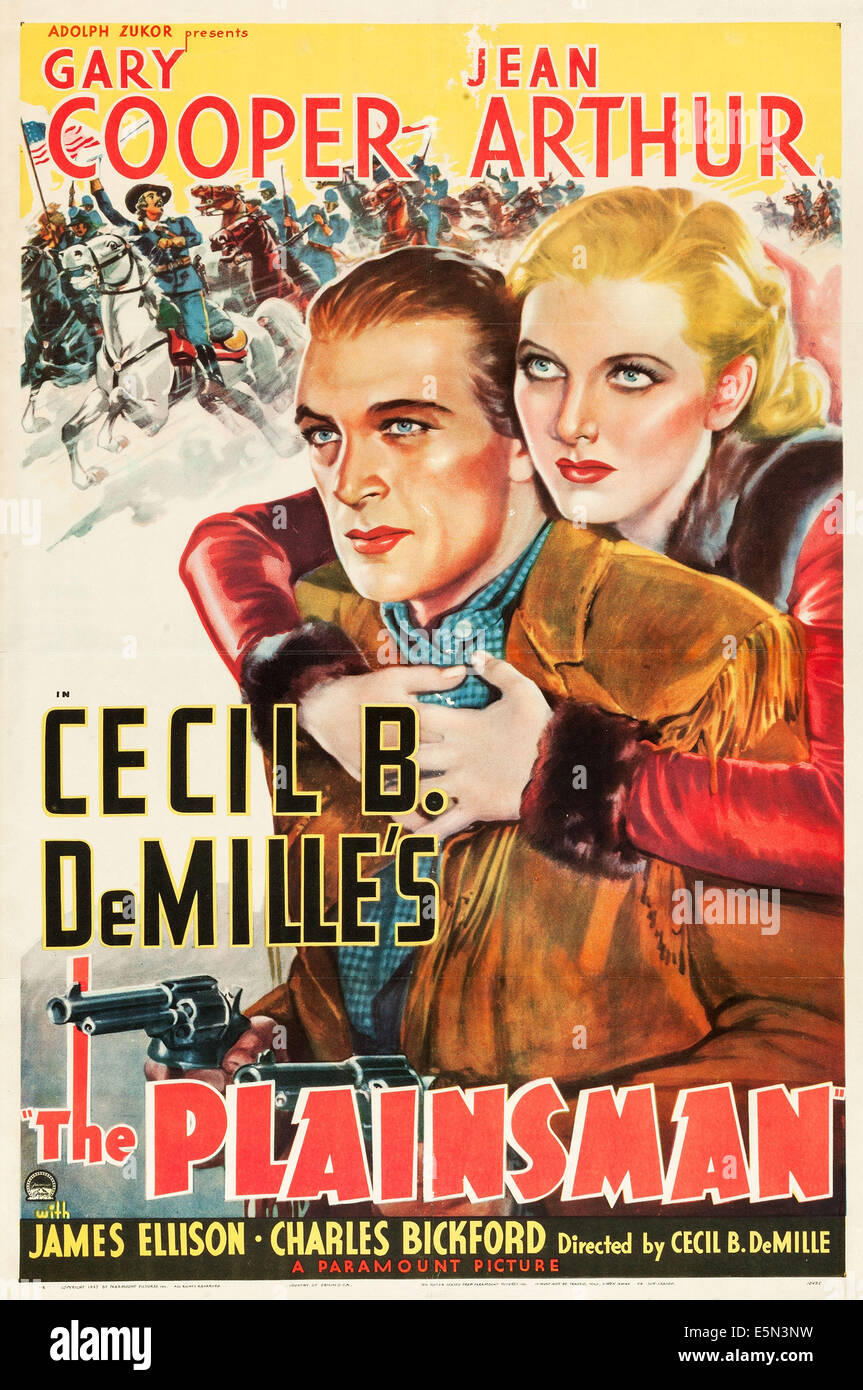 La PLAINSMAN, de gauche : Gary Cooper, Jean Arthur, 1936. Banque D'Images