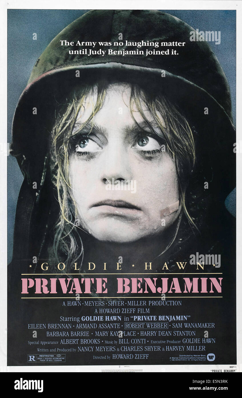 PRIVATE BENJAMIN, US poster art, Goldie Hawn, 1980. ©Warner Brothers/avec la permission d'Everett Collection Banque D'Images