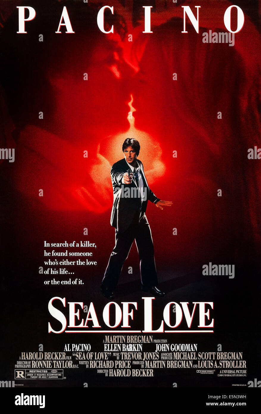 Mer de l'amour, de nous poster art, l'arrière-plan de gauche : Al Pacino, Ellen Barkin, centre : Al Pacino, 1989, ©Universal Banque D'Images