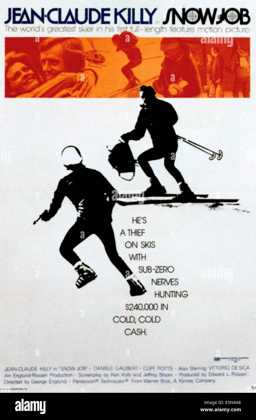 Travail de la neige, en haut de gauche à droite : Daniele Gaubert, Jean-Claude Killy, 1972. Banque D'Images