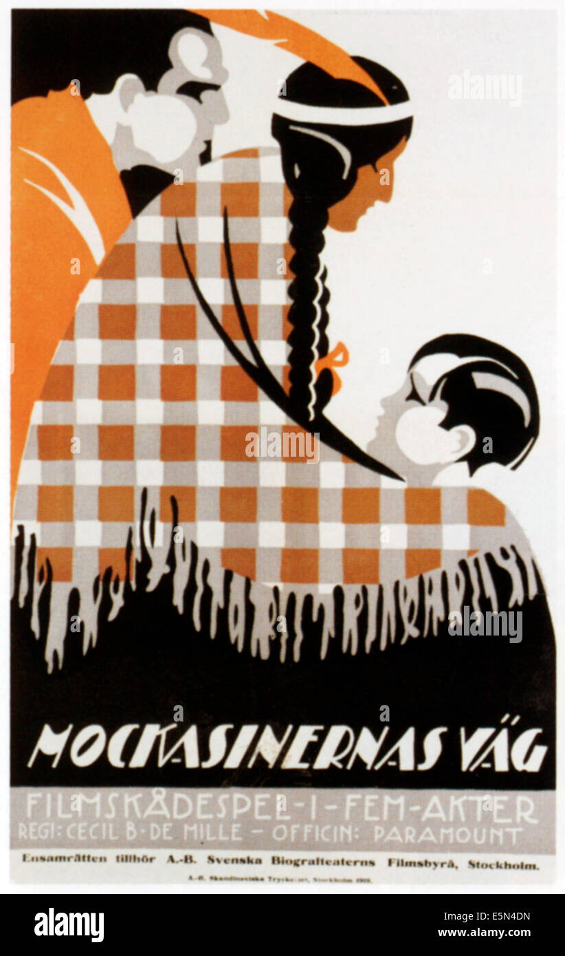 SQUAW MAN (aka MOCKASINERNAS VAG), Suédois, art de l'affiche 1918. Banque D'Images