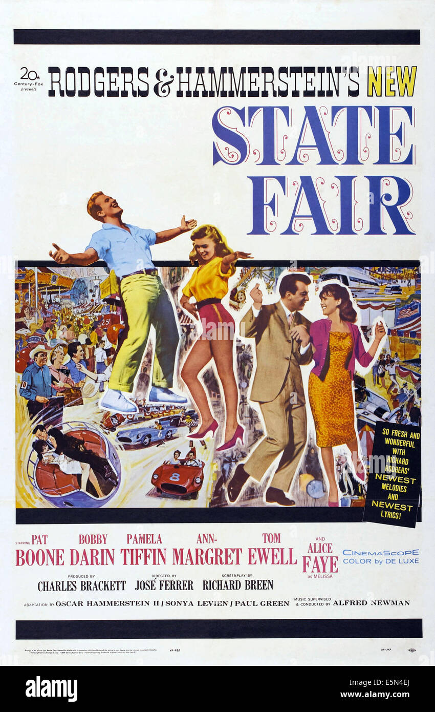STATE FAIR, à partir de la gauche : Pat Boone, Ann-Margret, Bobby Darin, Pamela Tiffin, 1962, TM et copyright ©20th Century Fox Film Corp. Banque D'Images