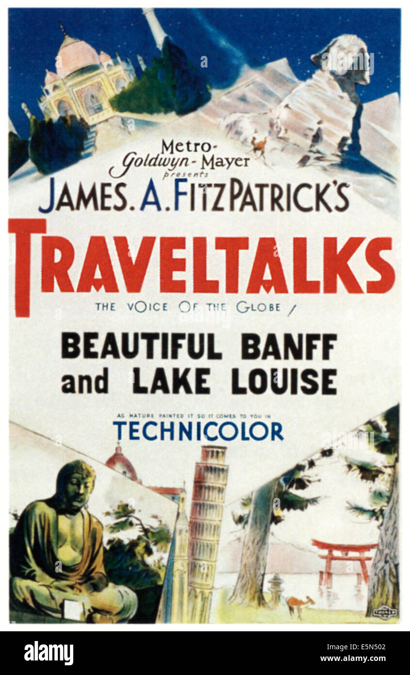 TRAVELTALKS, poster art, ca. Années 1930 Banque D'Images