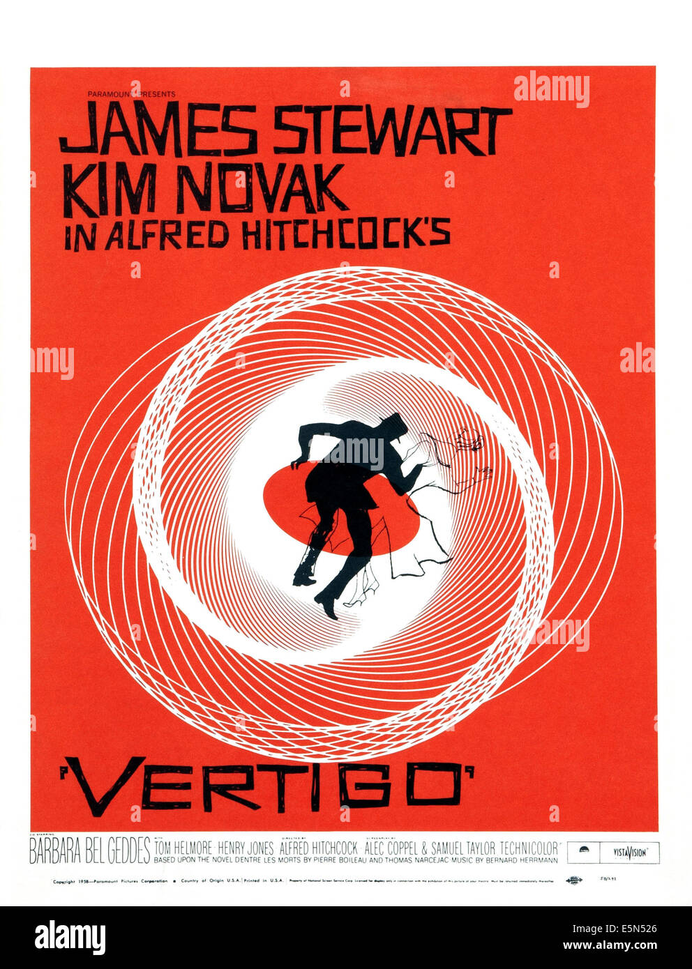 VERTIGO, poster art, 1958 Banque D'Images