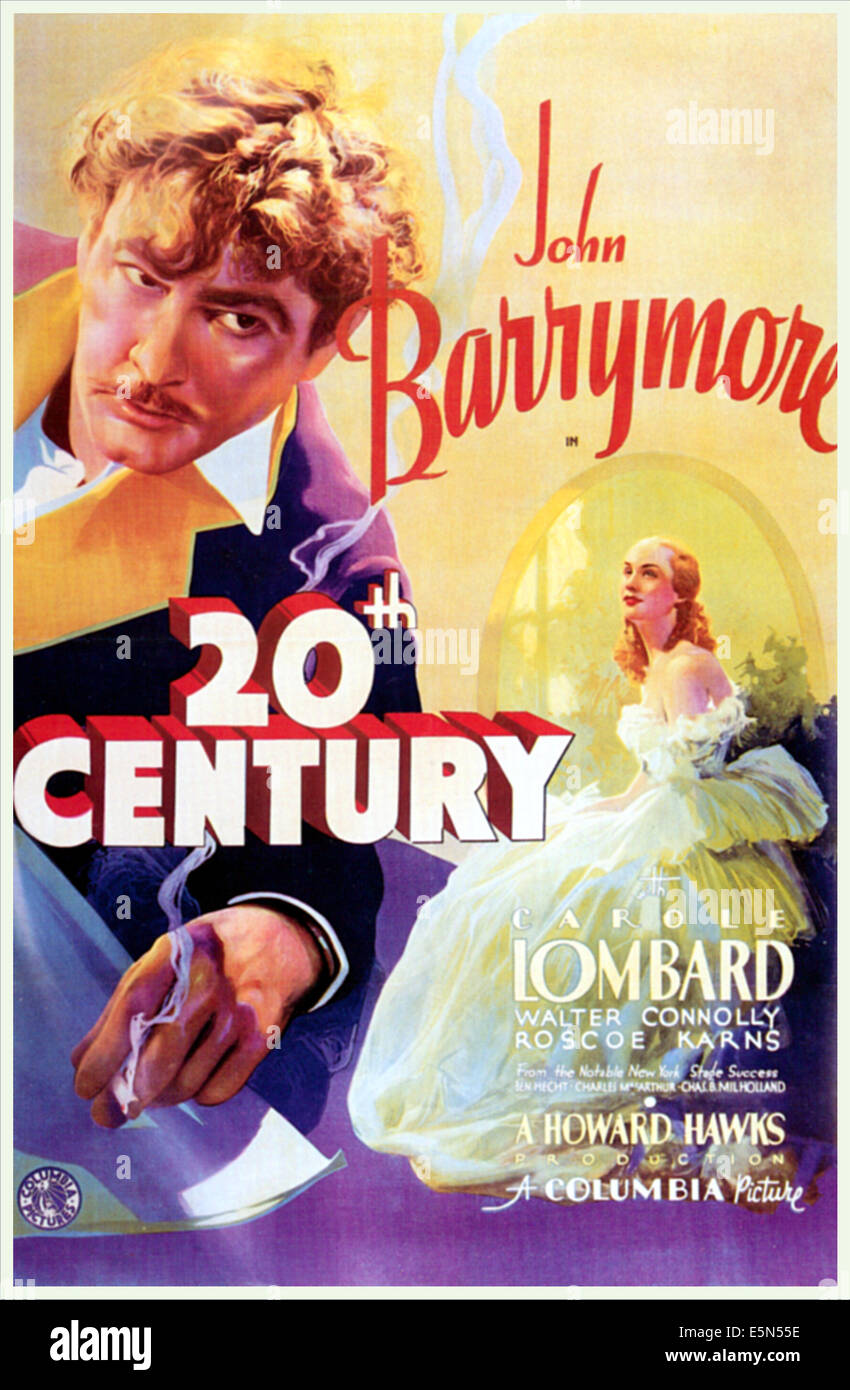 Vingtième siècle, John Barrymore, Carole Lombard, 1934. Banque D'Images