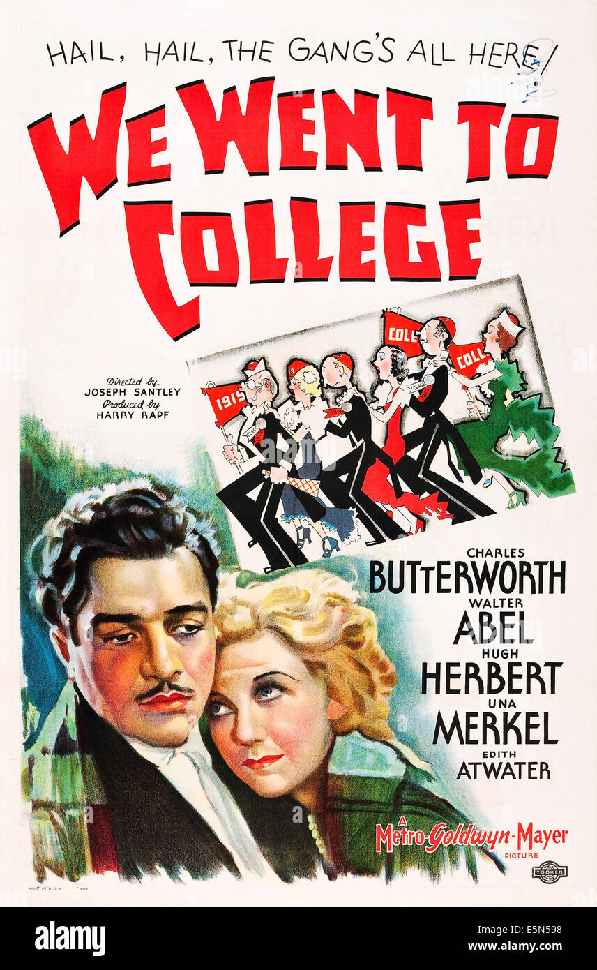 Nous sommes allés à l'université, de nous poster art, de gauche : Walter Abel, Una Merkel, 1936 Banque D'Images