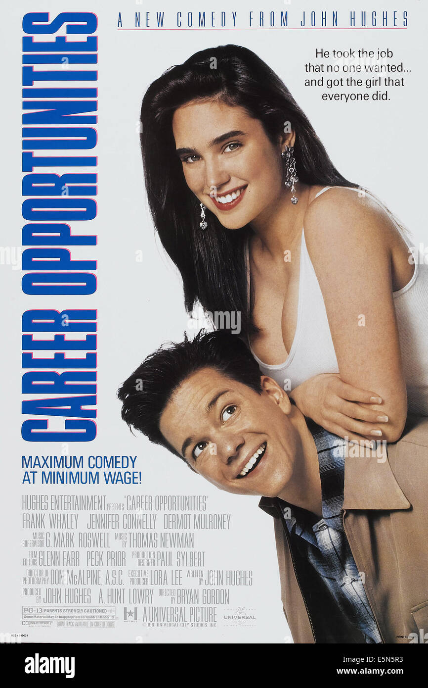 Opportunités de carrière, de nous poster art, à partir du haut : Jennifer Connelly, Frank Whaley, 1991, ©Universal Pictures/avec la permission d'Everett Banque D'Images