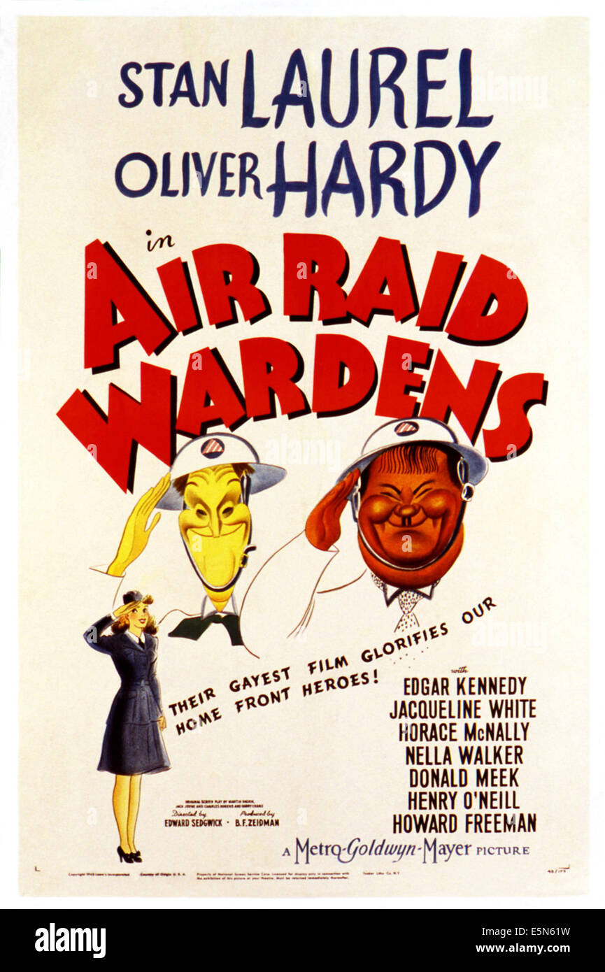 AIR RAID WARDENS, Stan Laurel, Oliver Hardy [Laurel et Hardy], 1943 Banque D'Images