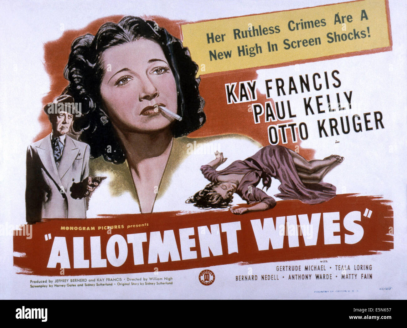 AKKOTMENT d'épouses, de gauche : Otto Kruger, Kay Francis, 1945 Banque D'Images