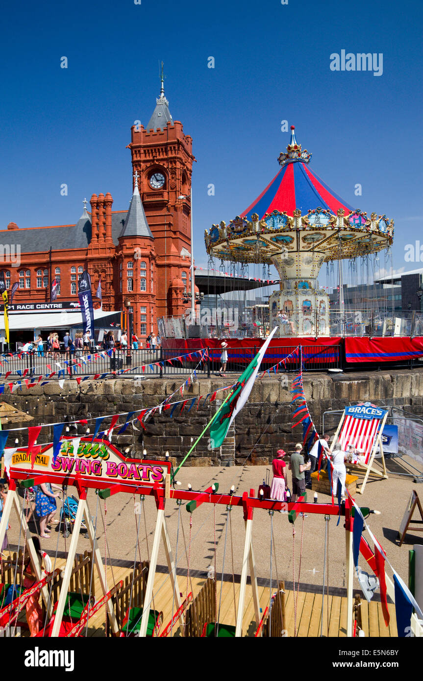 Cardiff Bay Beach Summer Festival, Roald Dahl Plas, la baie de Cardiff, Pays de Galles, Royaume-Uni. Banque D'Images