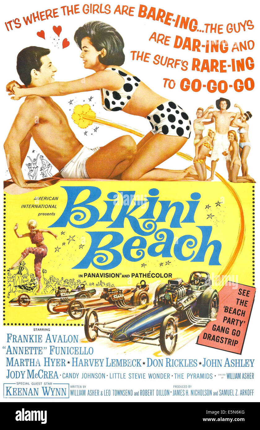 BIKINI BEACH, Poster Art, Frankie Avalon, Annette Funicello, 1964 Banque D'Images