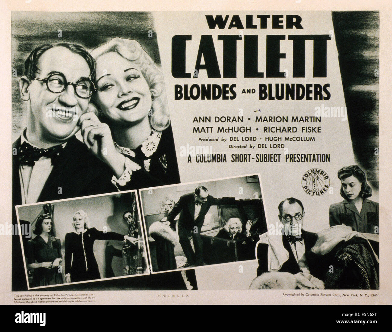 Blondes et des gaffes, gauche : Walter Catlett, Marion Martin ; à droite : Ann Doran, 1940 Banque D'Images