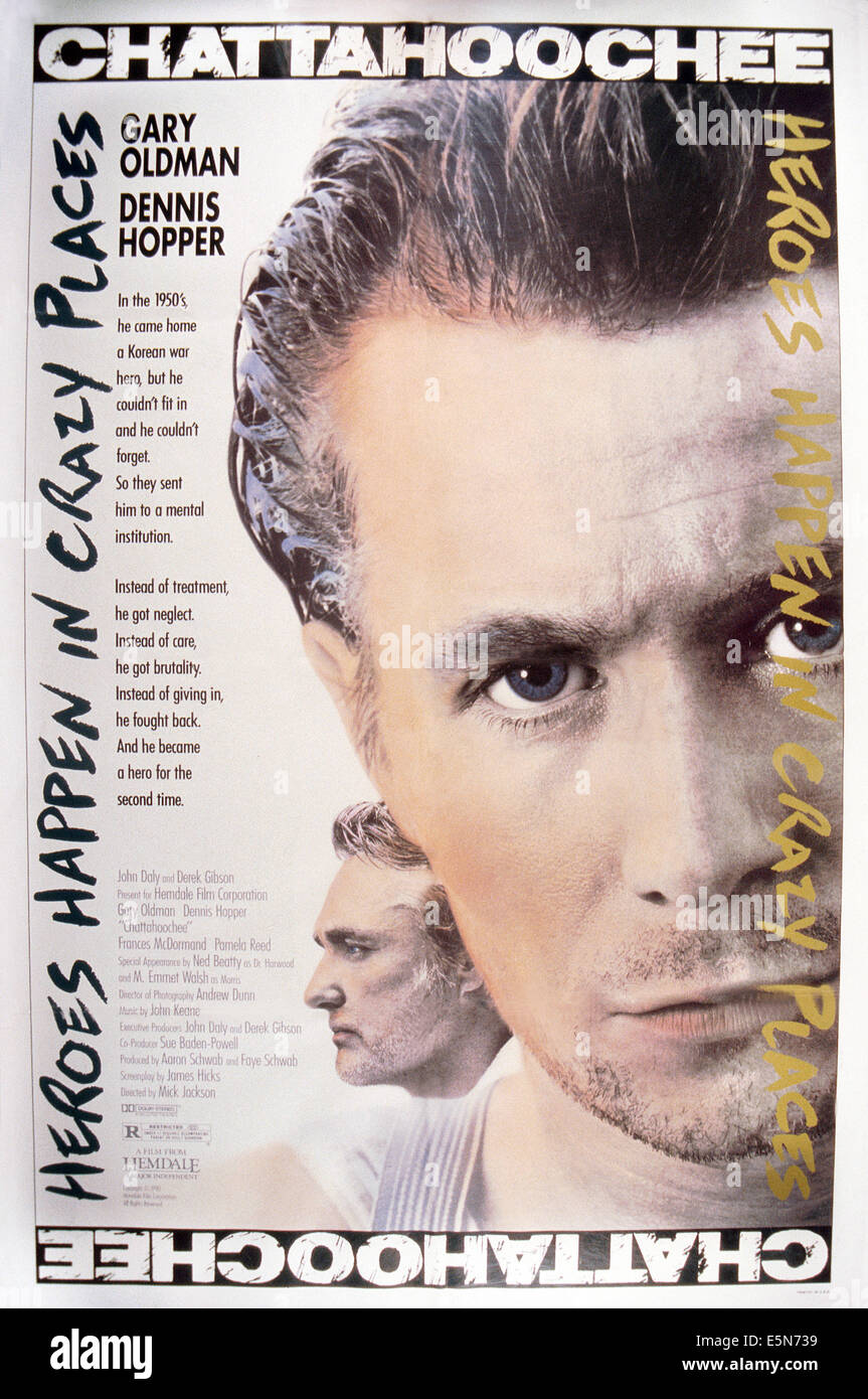 CHATTAHOOCHEE, affiche, à partir de la gauche : Dennis Hopper, Gary Oldman, 1989, © Hemdale/avec la permission d'Everett Collection Banque D'Images