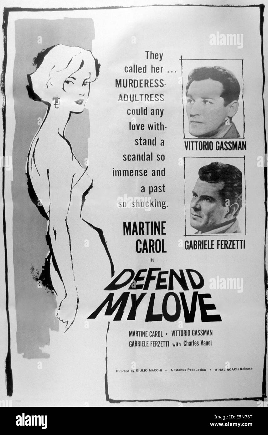 Défendre mon amour, (aka DIFENDO IL MIO AMORE), Martine Carol (à gauche), à partir du haut : Vittorio Gassman, Gabriele Ferzetti, 1956 Banque D'Images