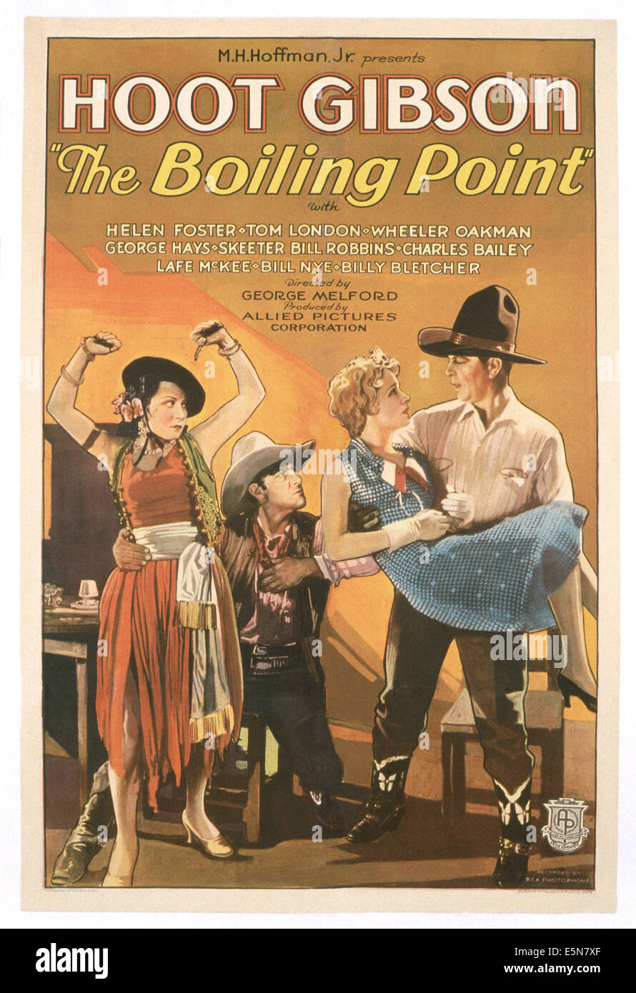 Le point d'ébullition, Helen Foster (deuxième à droite), Hoot Gibson (droite), 1932 Banque D'Images