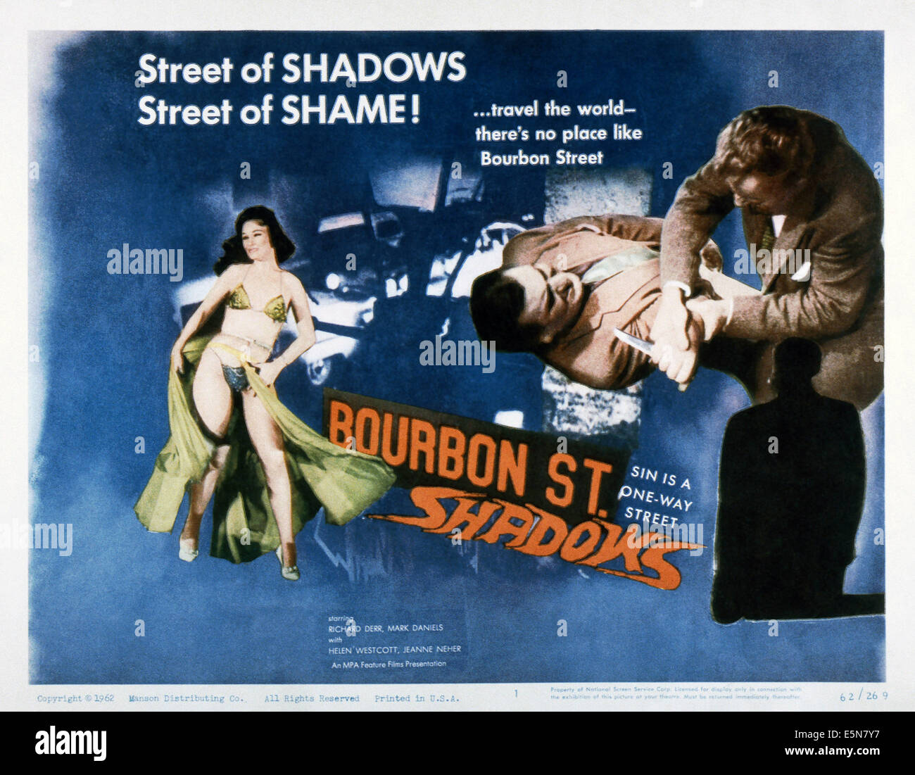 BOURBON Street, l'ombre (aka l'INVISIBLE AVENGER), 1958 Banque D'Images