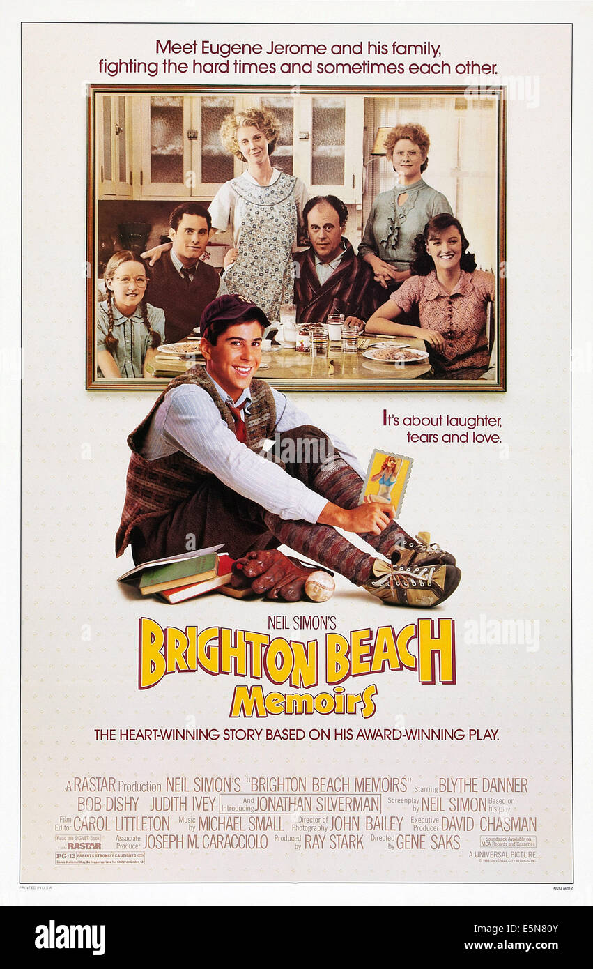 BRIGHTON BEACH MEMOIRS, Jonathan Silverman (avant), à l'arrière de gauche à droite : Stacey Glick, Brian Drillinger, Blythe Danner, Bob Dishy, Banque D'Images