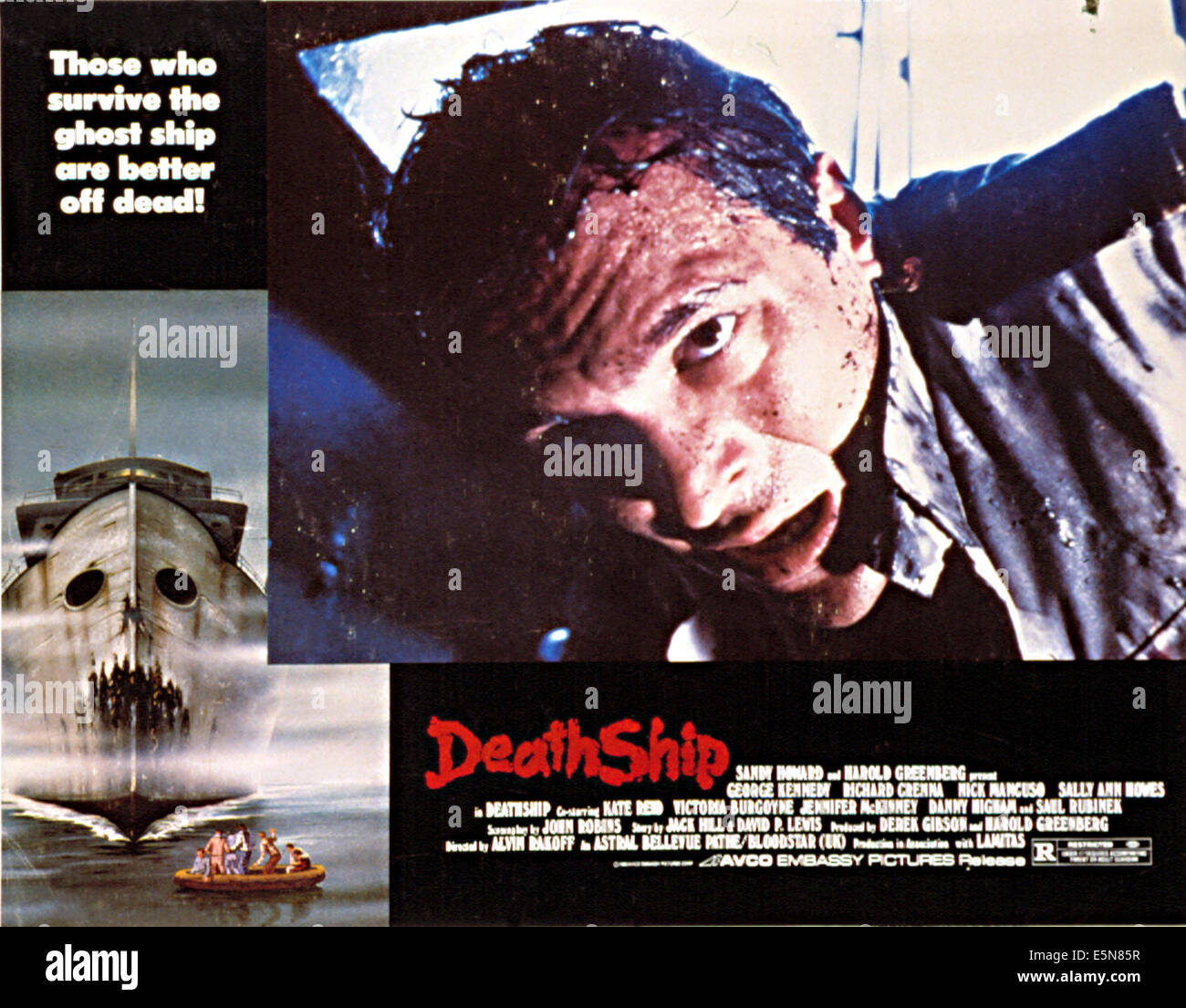 La mort de bateau, lobby card, l'affiche, 1980. Banque D'Images