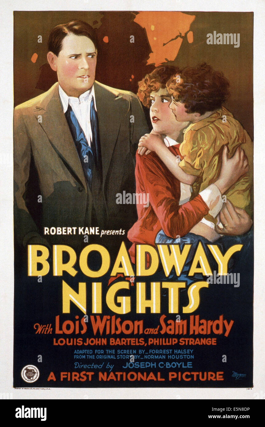 Nuits de Broadway, Sam Hardy (à gauche), Lois Wilson (centre), 1927 Banque D'Images