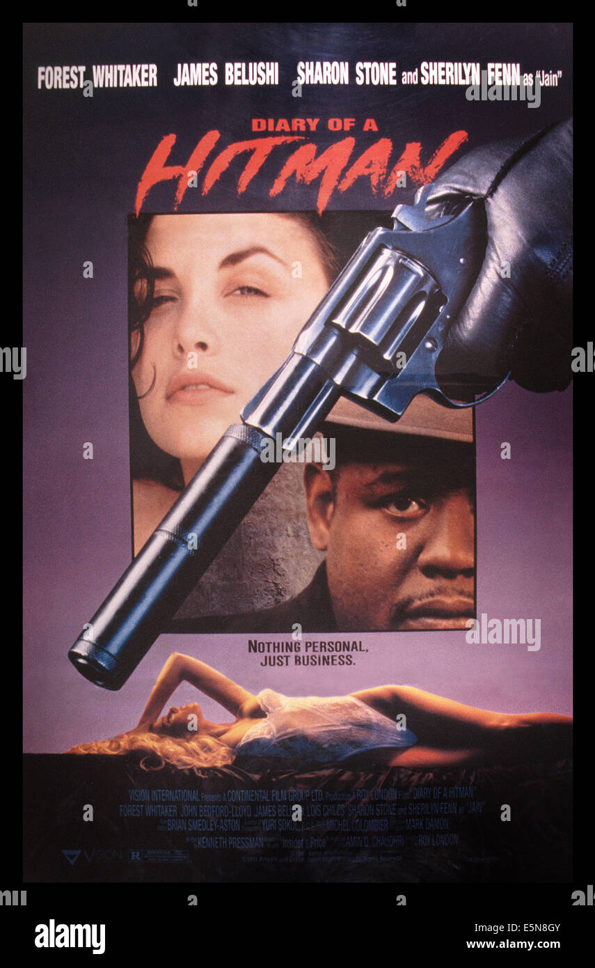 Journal d'une américaine, l'affiche de HITMAN, insérer, à partir de la gauche : Sherilyn Fenn, Forest Whitaker, 1991. ©Vision International/avec la permission d'Everett Banque D'Images