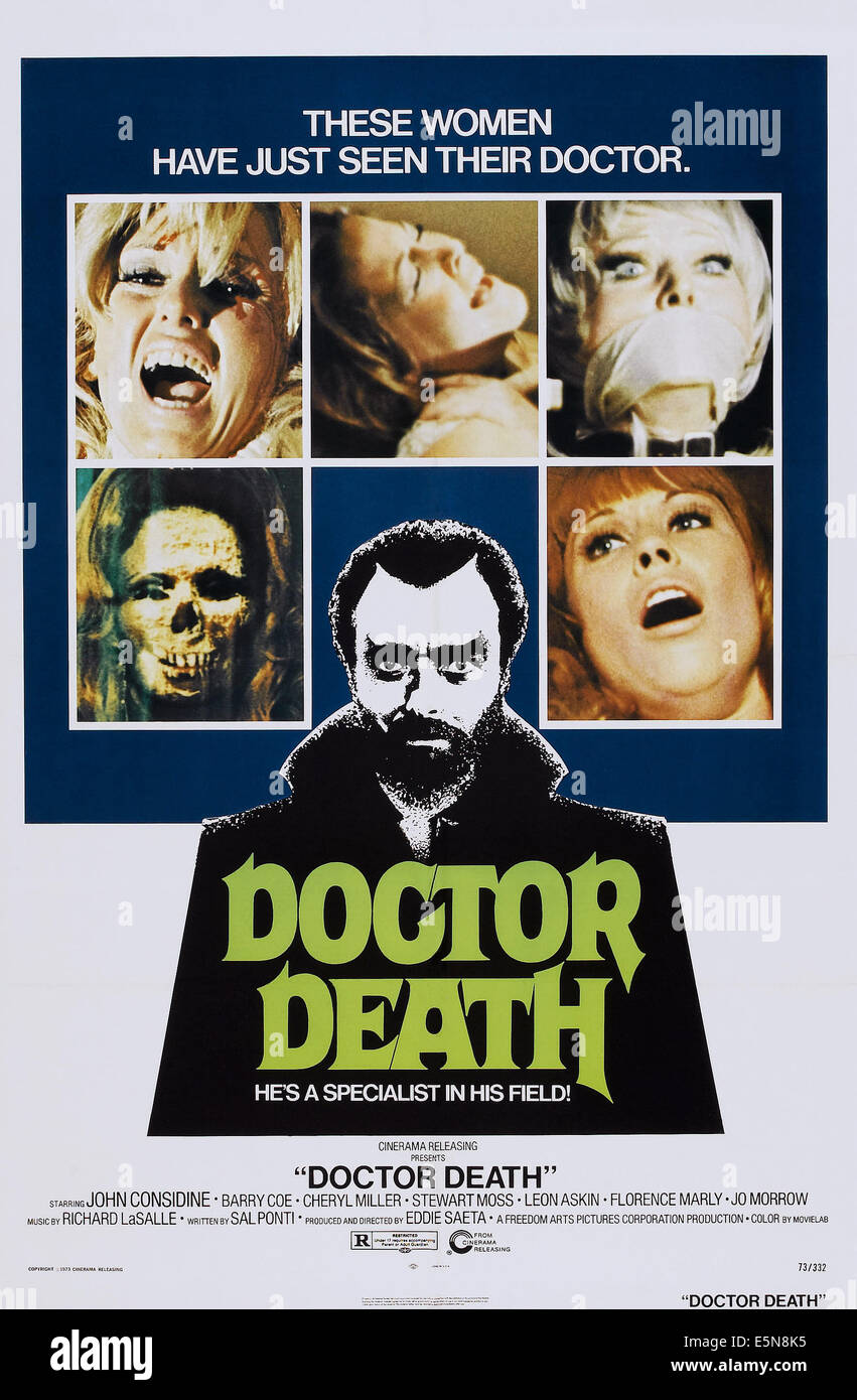 Médecin de la mort, l'affiche l'américain, John Considine (centre), 1973 Banque D'Images