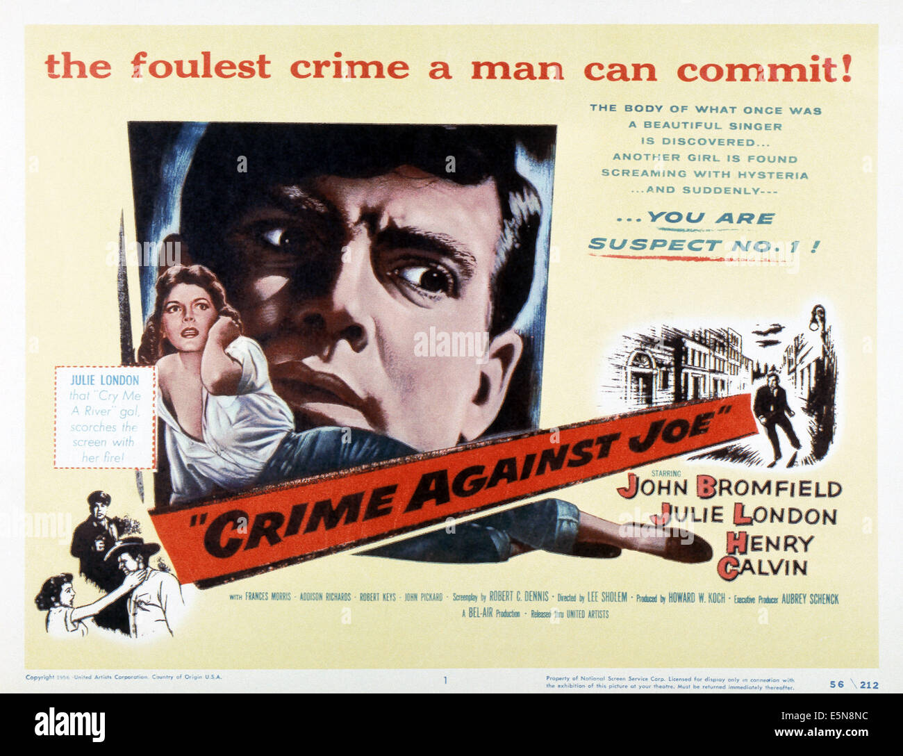 CRIME CONTRE JOE, Julie London, John Bromfield, 1956 Banque D'Images
