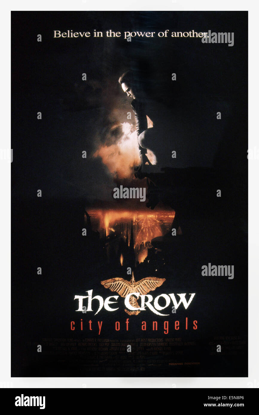 THE CROW : LA CITÉ DES ANGES, l'affiche américaine, Vincent Perez, 1996. © Miramax Films/ Courtesy : Everett Collection. Banque D'Images