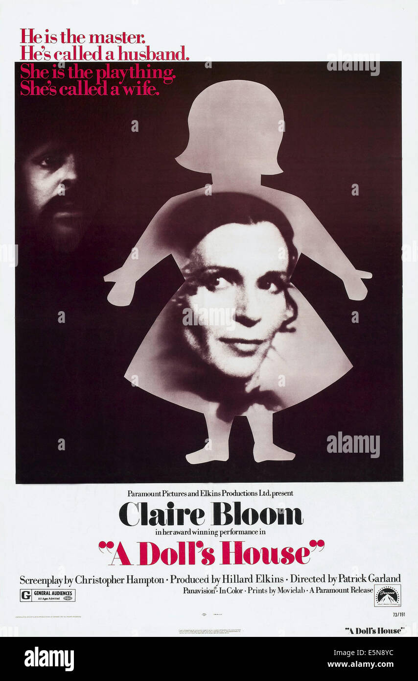 Une maison de poupées, Anthony Hopkins (arrière), Claire Bloom, 1973 Photo  Stock - Alamy