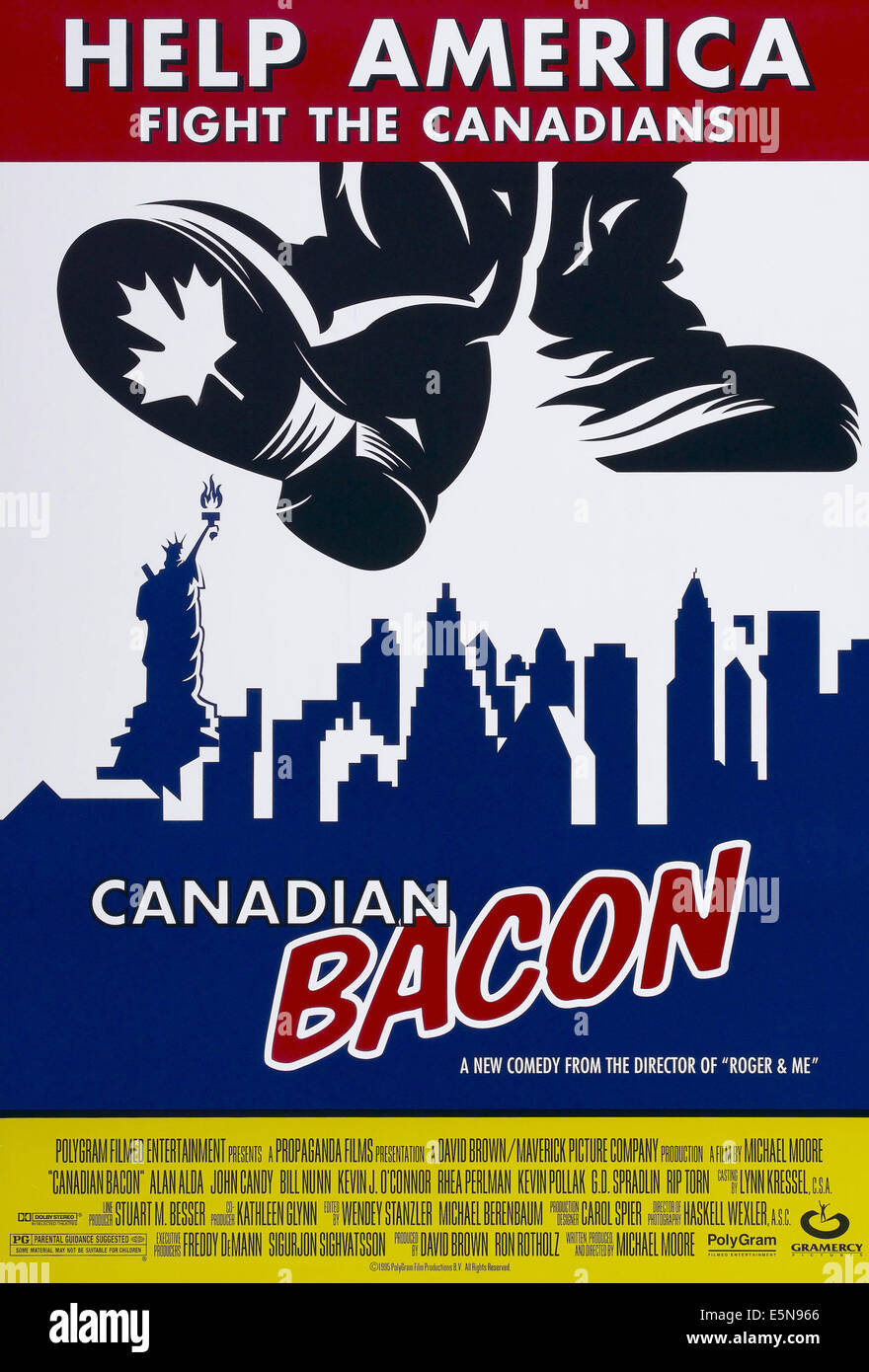 CANADIAN BACON, de nous poster art, 1995, ©Gramercy Pictures/avec la permission d'Everett Collection Banque D'Images CANADIAN BACON, de nous poster art, 1995, ©Gramercy Pictures/avec la permission d'Everett Collection Banque D'Images