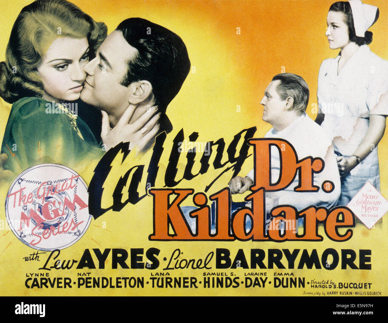 Appelez DR. KILDARE, de gauche, Lana Turner, Lew Ayres, Lionel Barrymore, Laraine Day, 1939 Banque D'Images