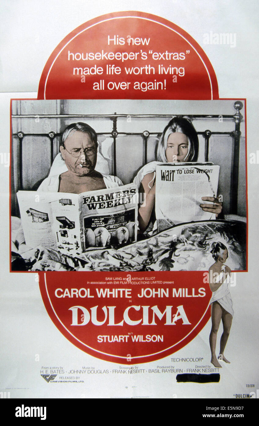 DULCIMA, de gauche à droite : John Mills, Carol White (deux fois), 1971 Banque D'Images