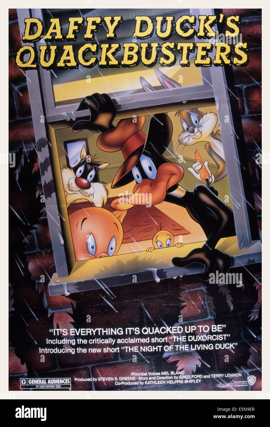 Les QUACKBUSTERS Daffy Duck, Bugs Bunny, Daffy Duck, Sylvester le chat, Elmer Fudd, Titi, 1988. ©Warner Brothers/avec la permission Banque D'Images