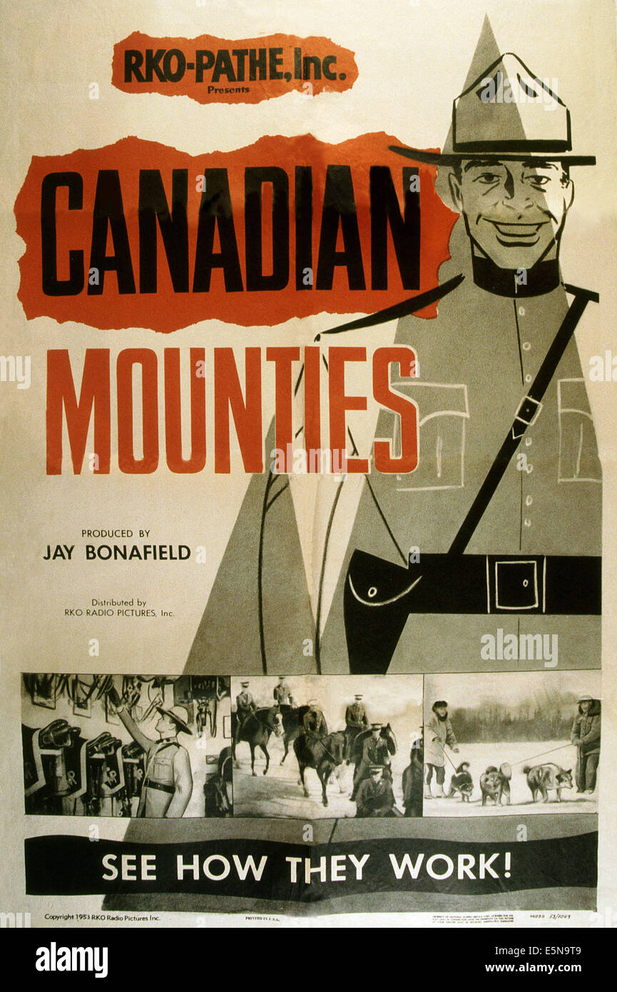 La police montée canadienne, 1953 Banque D'Images