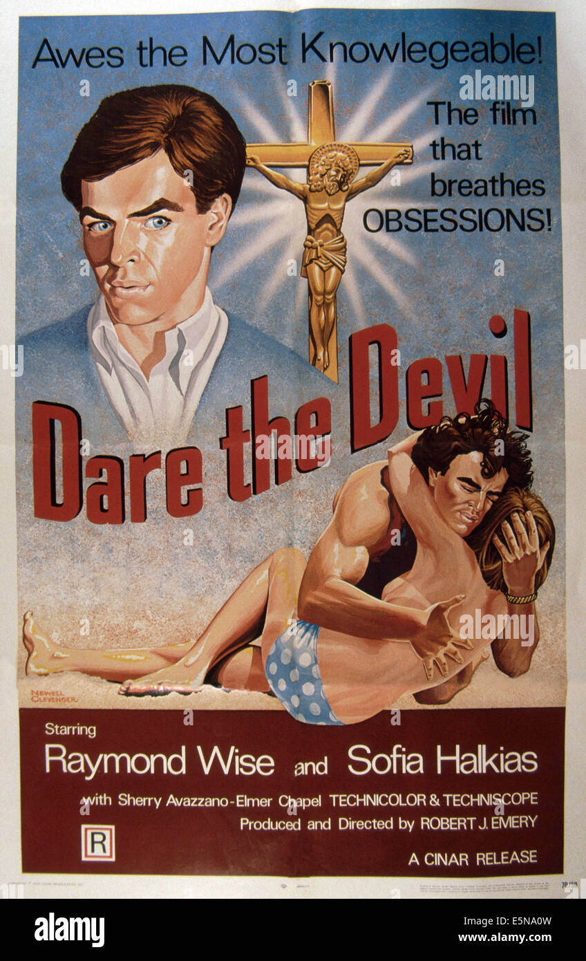 Osez le diable, affiche, Ray Wise, Sofia Halkias, 1969 Banque D'Images