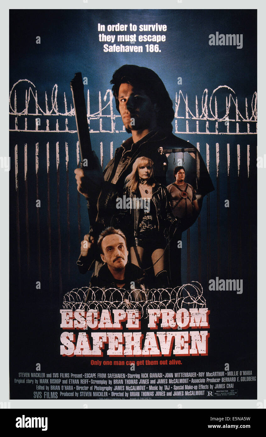 Échapper à SAFEHAVEN, affiche, Rick Gianasi (top), 1989. ©Productions Avalon/avec la permission d'Everett Collection Banque D'Images