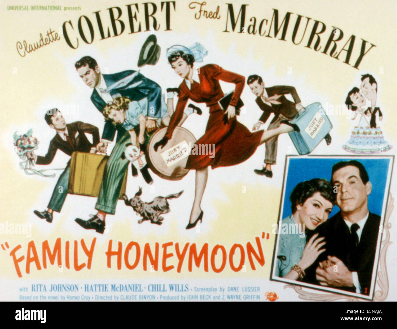 Famille de miel, Fred MacMurray, Claudette Colbert, Jimmy Hunt, Gigi Perreau, Peter Miles, 1949 Banque D'Images
