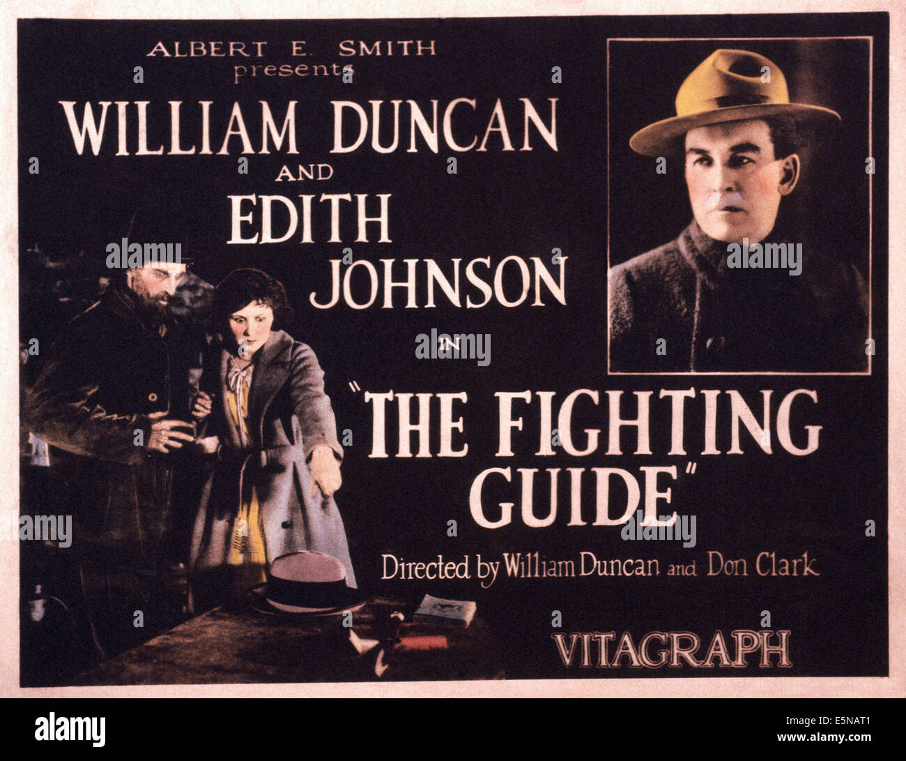 Les combats GUIDE, Edith Johnson (orienté), William Duncan (en haut), 1922 Banque D'Images