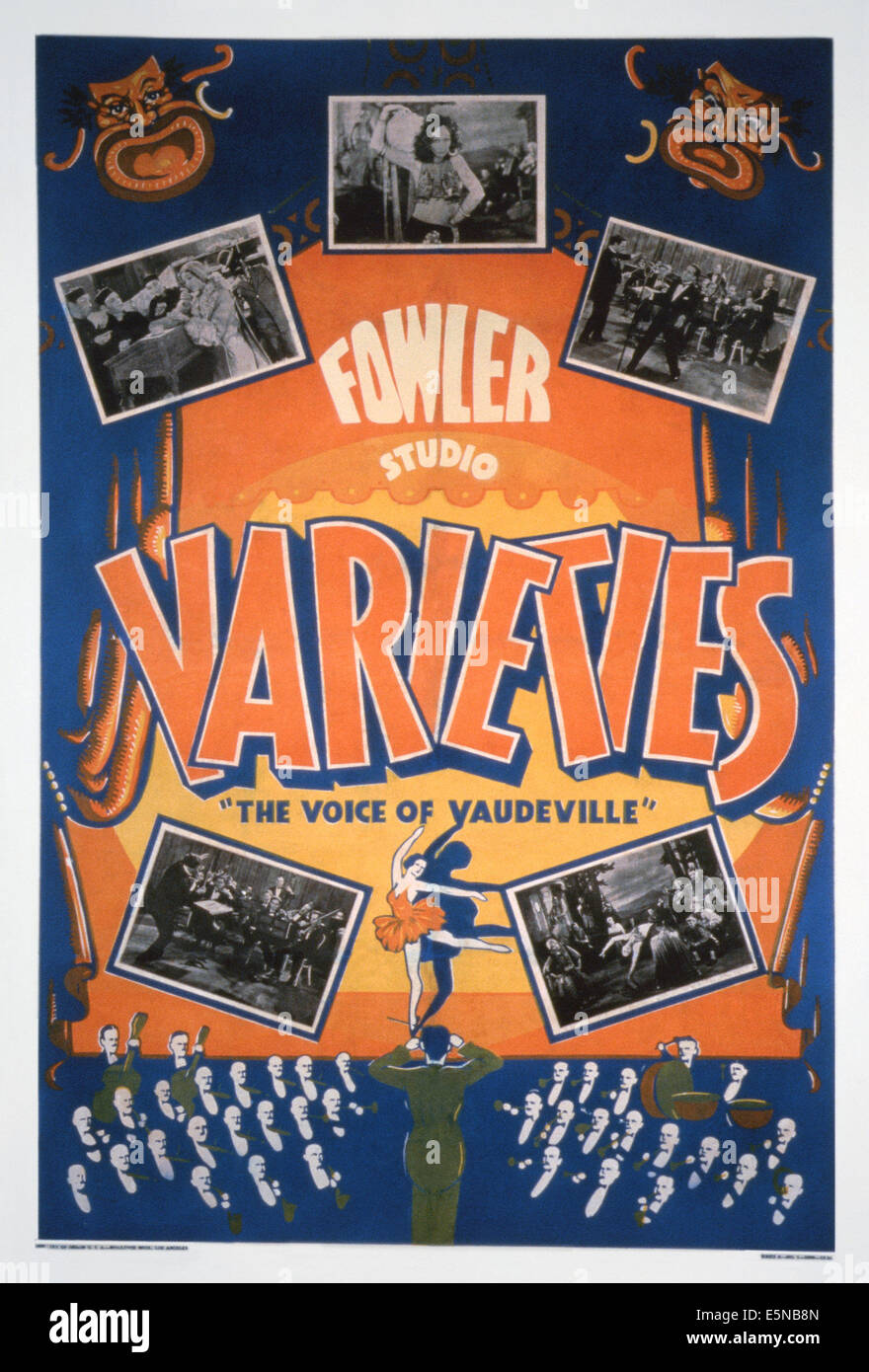 FOWLER STUDIO VARIÉTÉS : LA VOIX DE VAUDEVILLE, de nous poster art, ca. Années 1930 Banque D'Images