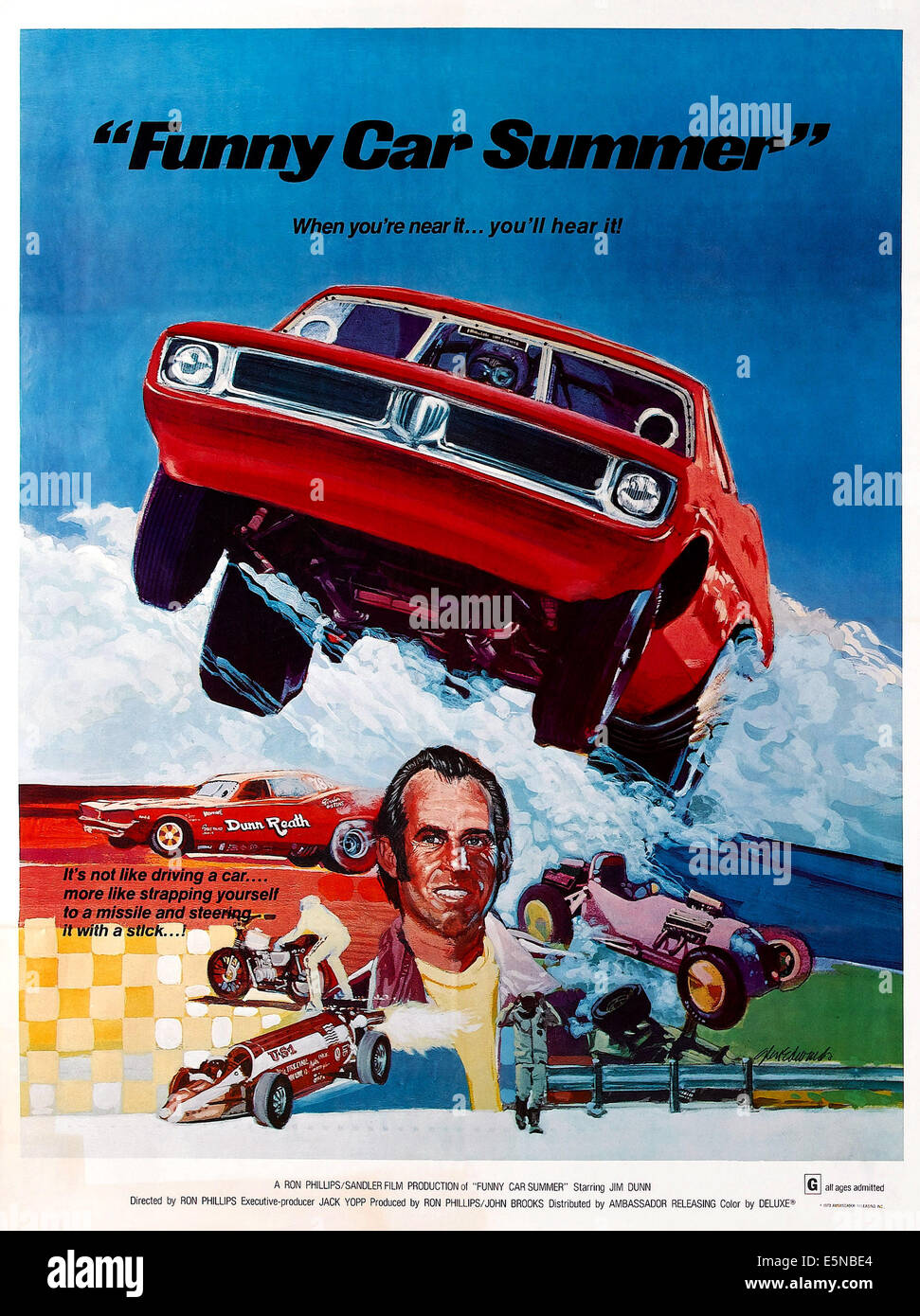 FUNNY CAR SUMMER, de nous poster, Jim Dunn, 1974 Banque D'Images