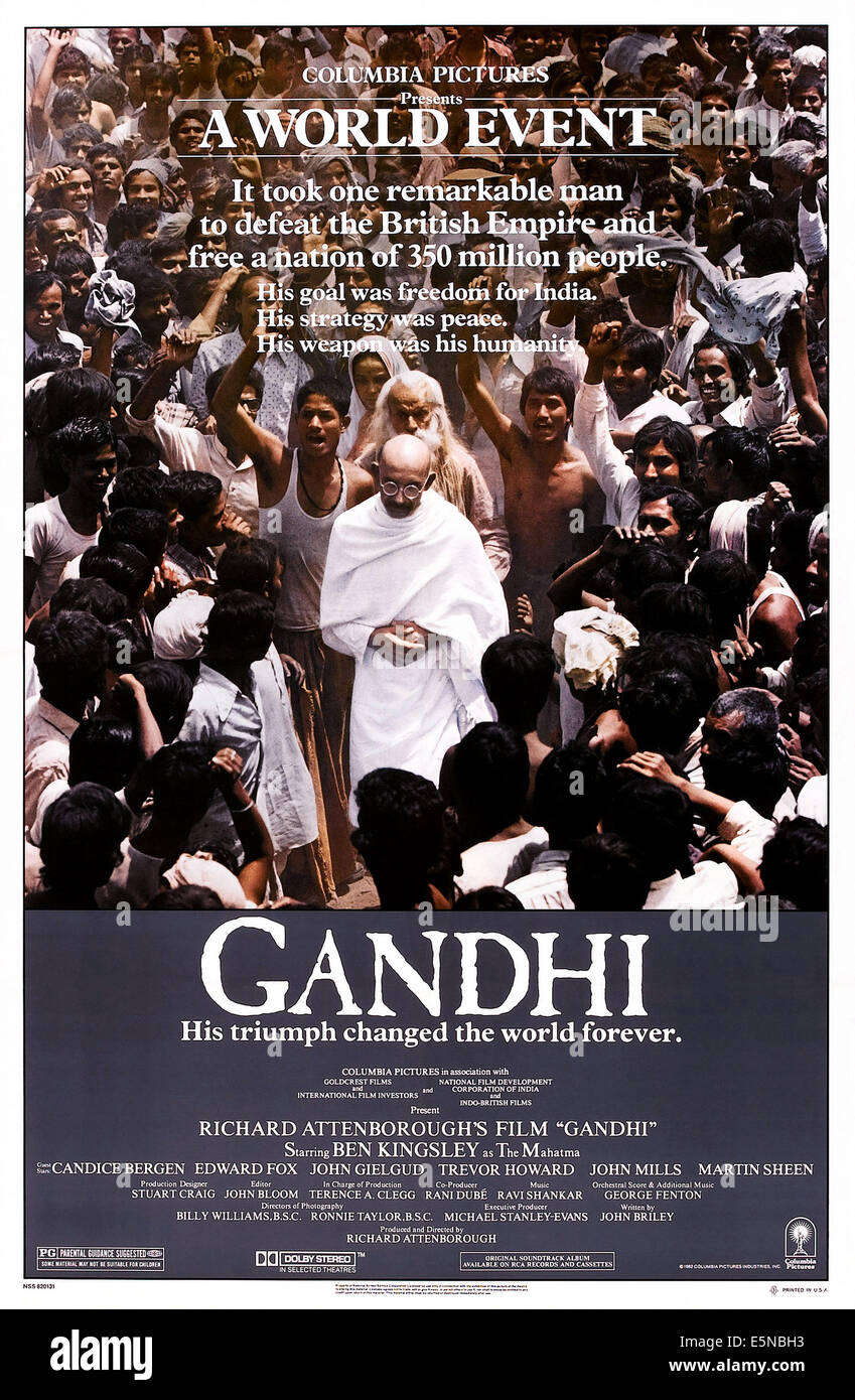 GANDHI, de nous poster art, Ben Kingsley, 1982. ©Columbia Pictures/ Courtesy : Everett Collection. Banque D'Images