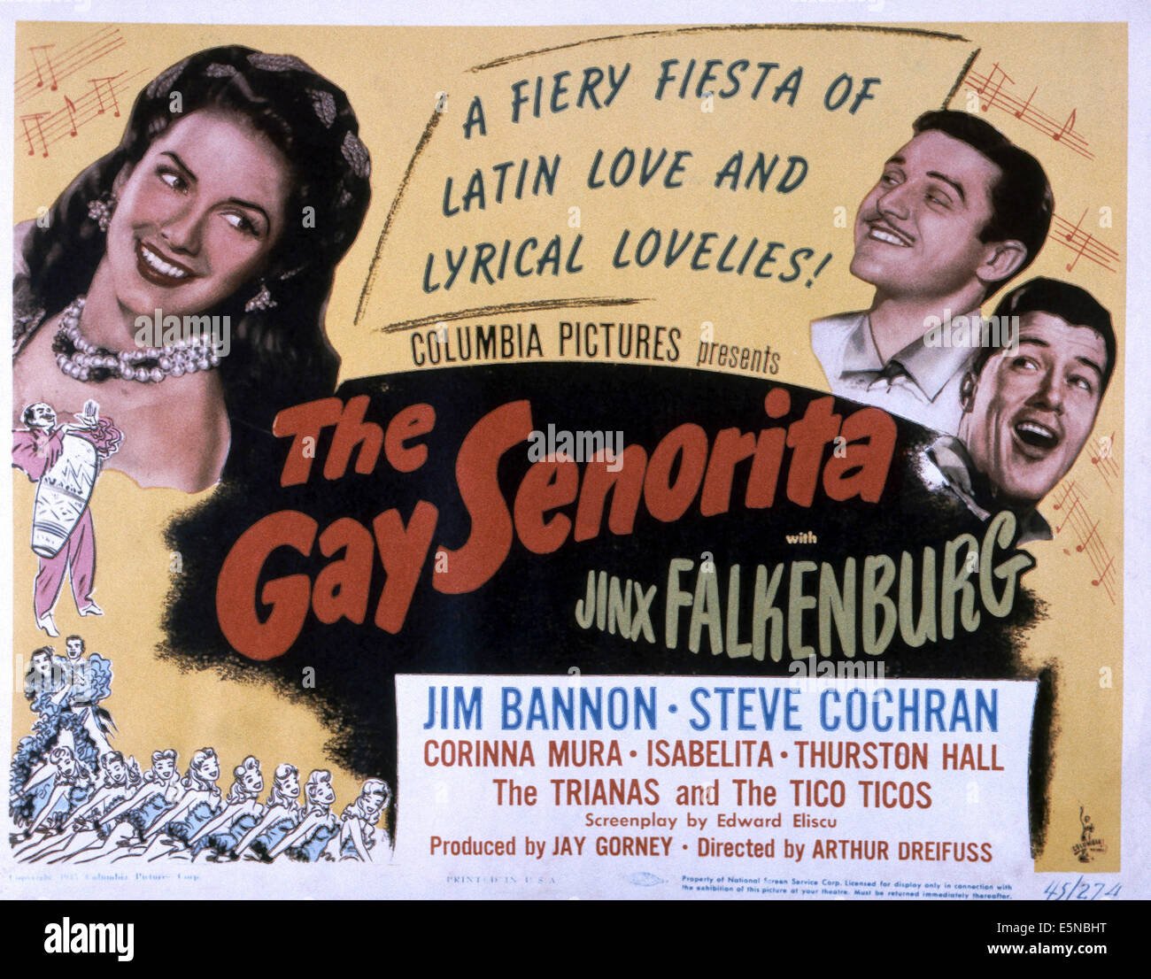 La SENORITA GAY, de gauche : Jinx Falkenberg, Steve Cochran, Jim Bannon, 1945 Banque D'Images