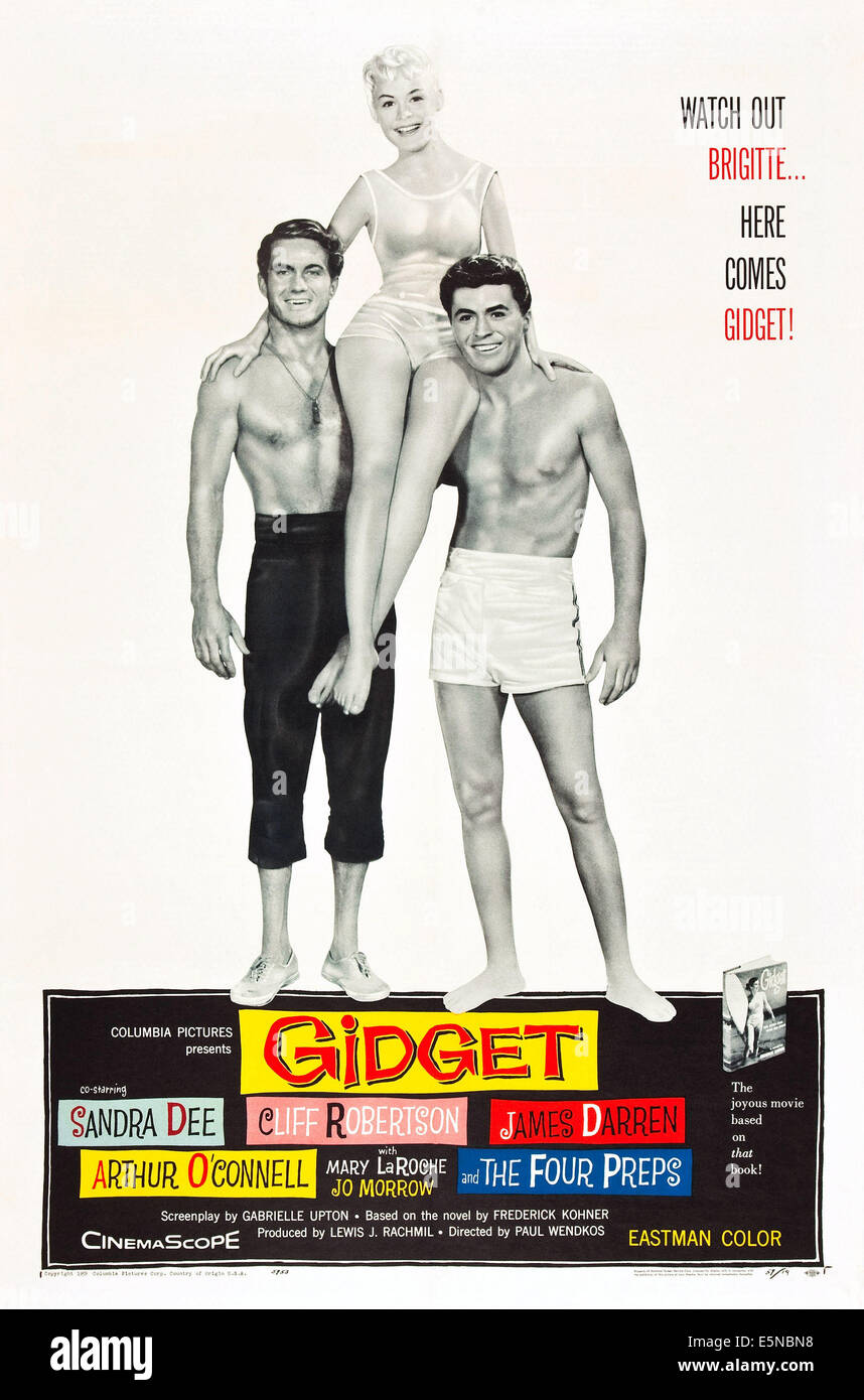 GIDGET, Cliff Robertson, Sandra Dee, James Darren, 1959 Banque D'Images